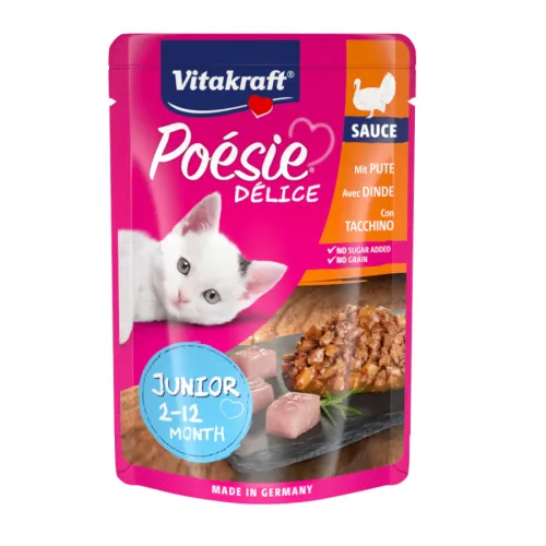 Vitakraft Poésie Junior Pavo sobre en salsa para gatitos