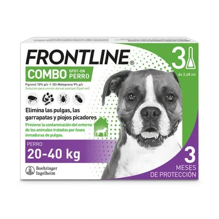 Frontline Spot On Combo Pipetas Antiparasitarias Perros 20 - 40 kg