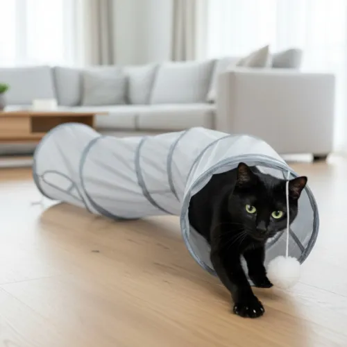 Tootoy! Tunel de Tela con Juguete para gatos