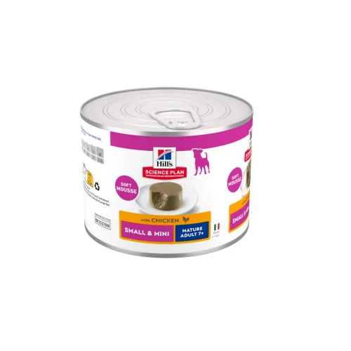 Hills Science Plan Mature Small y Mini Mousse de Pollo lata para perros