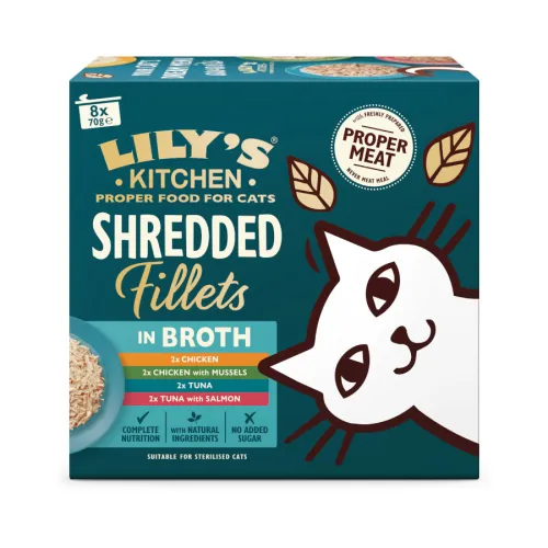 Lilys Kitchen Filete Desmenuzado Pollo y Atún Comida húmeda para gatos