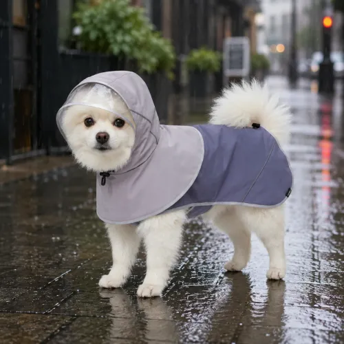 Gotoo Impermeable Gris con Capucha para perros