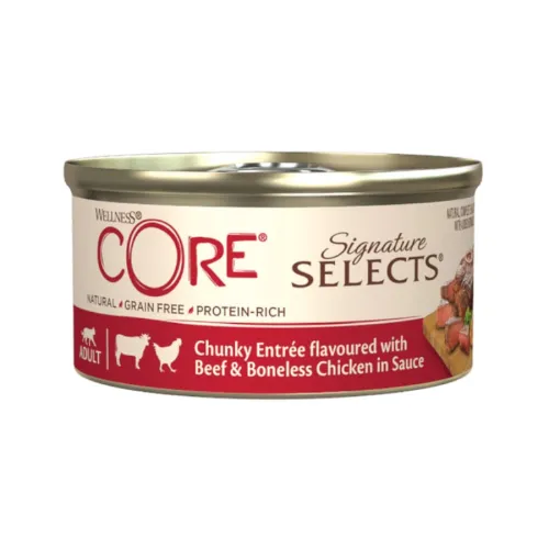 Wellness Core Chunky carne y pollo lata para gatos