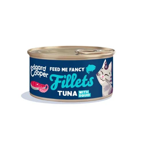 Edgard & Cooper Filetes de Atún y Calamar en Caldo lata para gatos