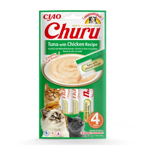 Churu Snack Cremoso de Atún con Pollo para gatos
