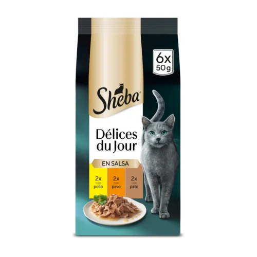 Sheba Délices du Jour en Salsa de pollo pavo y pato alimento húmedo para gatos