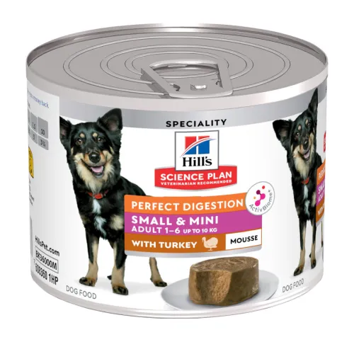 Hills Science Plan Adult Small y Mini Perfect Digestion Mousse de Pavo lata para perros