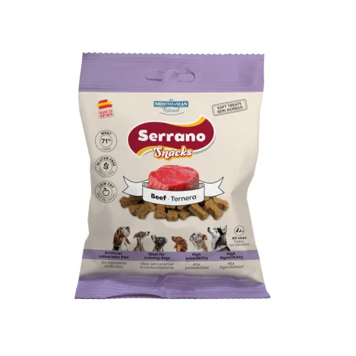 Mediterranean Natural Serrano Galletas Buey para perros