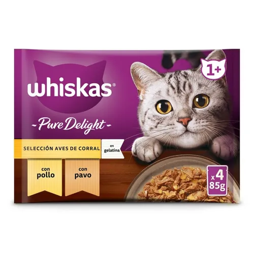 Whiskas Pure Delight Selección Aves Gelatina en Bolsita para gatos