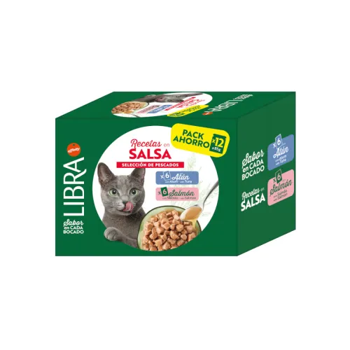 Libra Salmón y Atún Sobres en Salsa para gatos