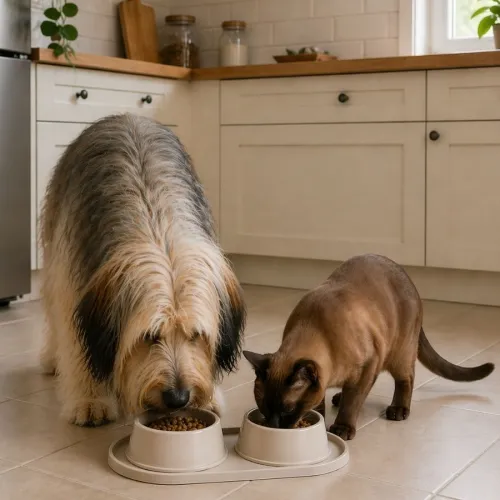 Leeby Comedero Doble de Plástico para perros y gatos