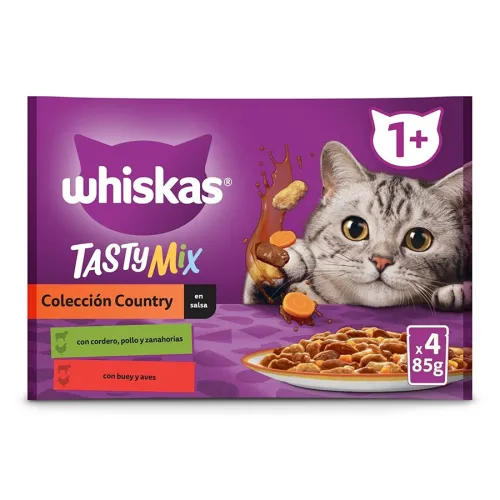 Whiskas Tasty Mix Colección Country Salsa en Bolsita para gatos