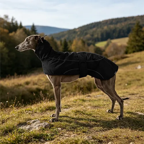 Gotoo Chaqueta Impermeable Negro para galgos