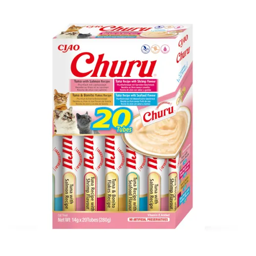 Churu Variedades de Marisco Snack Líquido para gatos
