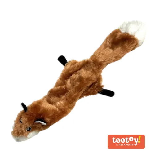 Tootoy! Comfort Skinny Fox peluche con sonido crujiente para perros