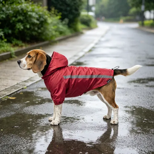 Gotoo Abrigo Impermeable Reflectante Rojo para perros