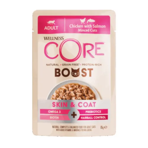 Wellness Core Boost Skin & Coat Pollo y Salmón sobre para gatos