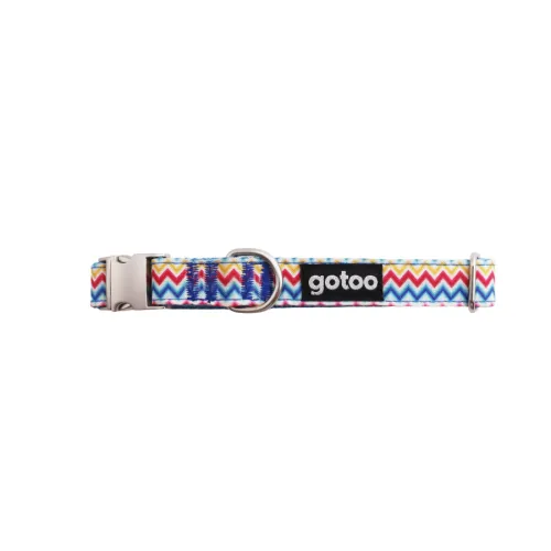Gotoo Collar estampado rayas zig-zag para perros