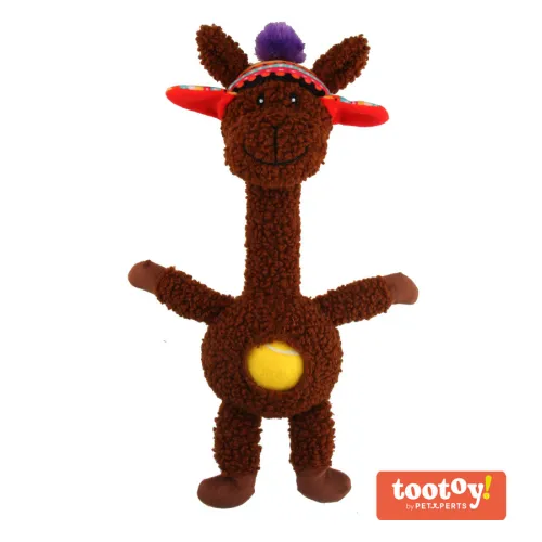 Tootoy! Comfort Long Neck Alpaca peluche con pelota para perros