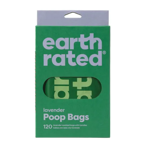 Earth Rated Easy Tie Lavanda Bolsas con asas para heces de perro