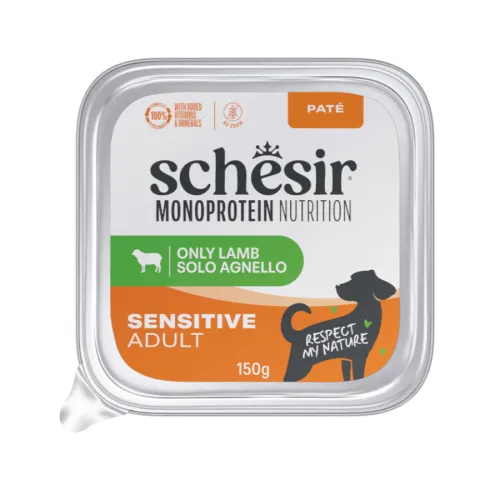 Schesir Monoprotein Tarrina Cordero paté para perros