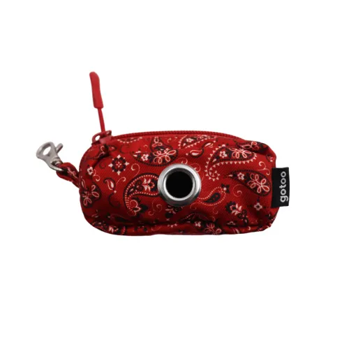 Gotoo Porta bolsas estampado cachemira rojo para perros