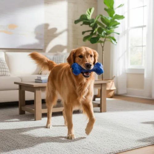 Tootoy! Hueso Portagolosinas de Goma Azul para perros