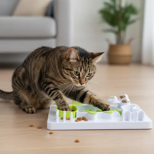 All For Paws Interactives Juguete Puzzle Pescado para gatos
