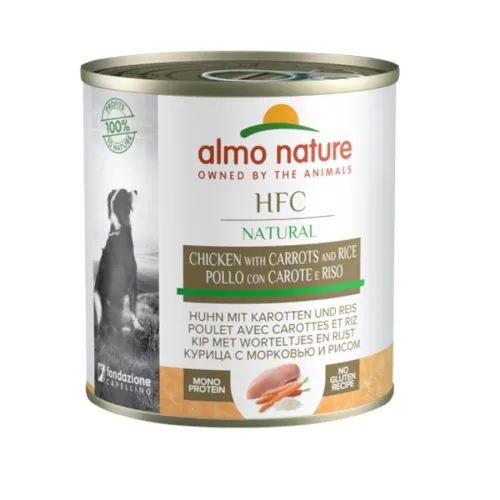 Almo Nature HFC Pollo Zanahorias y Arroz lata para perros