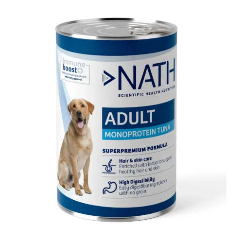 Nath Adult Monoprotein Tuna lata comida húmeda para perros