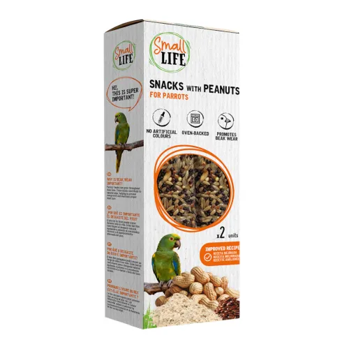 Small Life Barritas Snack con cacahuetes para loros