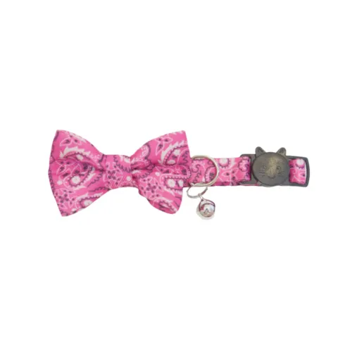 Gotoo Collar rosa con cascabel extraíble para gatos