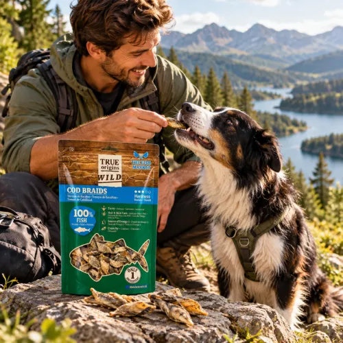 True Origins Trenzas Piel Bacalao Snack para perros