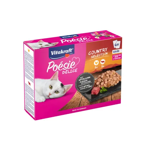 Vitakraft Poésie Delice plus Pollo y Ternera sobre Gelatina para gatos
