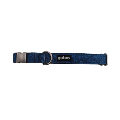 Gotoo Collar estampado cachemira clásica azul para perros