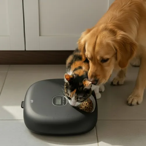 All For Paws Lifestyle Comedero Automático Negro para perros y gatos