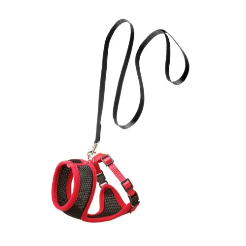 Flamingo Arnés con Correa Harms Negro y Rojo para gatos