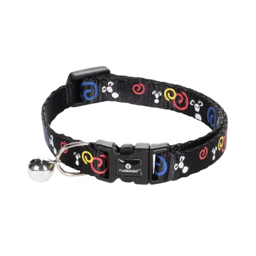 Flamingo Collar Ziggi Estampado Negro para gatos