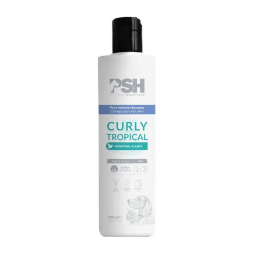 PSH Champú Curly Tropical para Pelo Rizado de perros y gatos