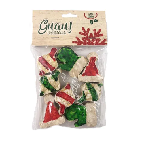 Guau Christmas Bocaditos de Cuero Prensado para perros