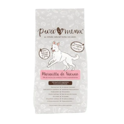 Puro Menú Barf Maravilla de Vacuno comida congelada para perros