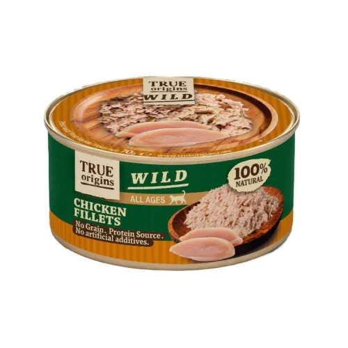 True Origins Wild Fibras de Pollo para gatos